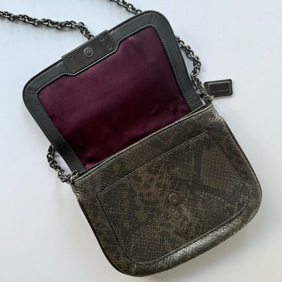Coach Kristin Python Embossed Crossbody Bag w/ Detachable Chain Strap - Picture 6 of 16